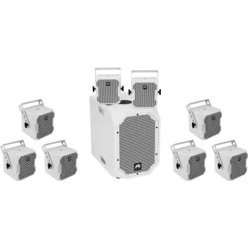 Actieve luidsprekerset Omnitronic BOB-10A ws met 8× BOB-4 ws (model 20000537)