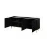GLAMOUR dressoir 180x40x75,5 cm, zwart mat + goud