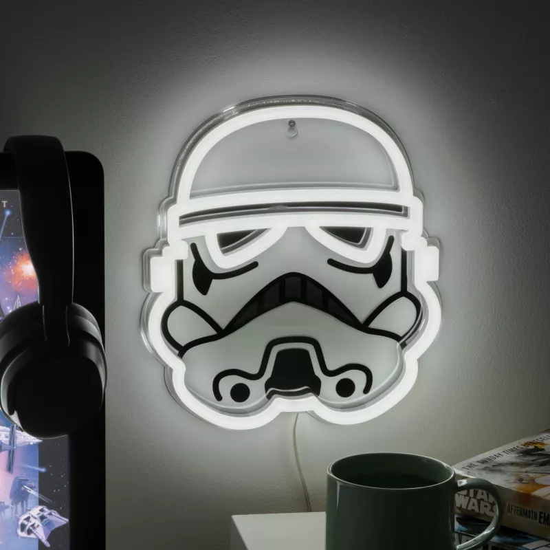 Wandmontierbare LED-neonlamp Paladone Stormtrooper model PP14595SWVN, decoratieve Star Wars-verlichting