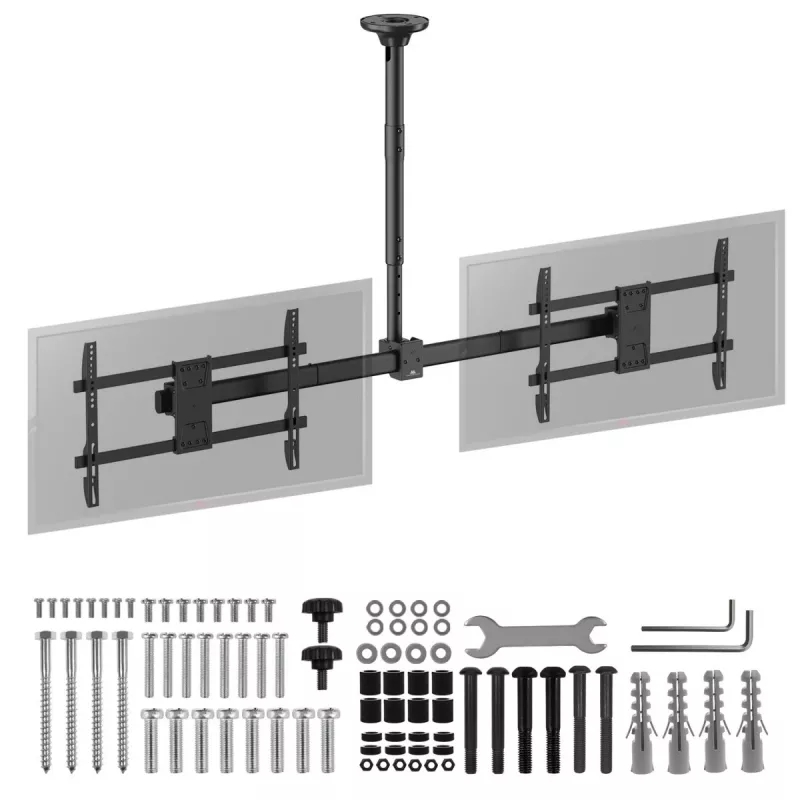 Plafondbeugel MACLEAN MC-111 B voor twee televisies, max. belasting 2×40 kg, max. VESA 600×400