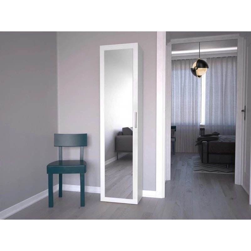 Top E Shop DUO SZAFKA BIEL slaapkamerkledingkast, 2 planken, 1 deur, wit