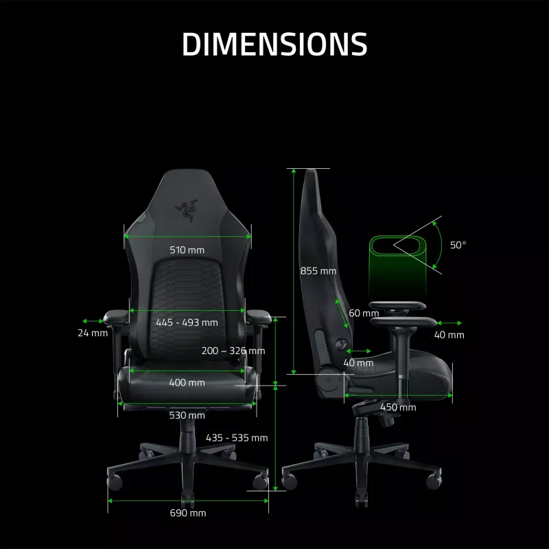 Gaming-stoel Razer Iskur V2 gevoerde zitting zwart