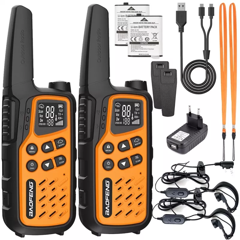 Walkietalkie Baofeng BF-T25E oranje, 2 stuks