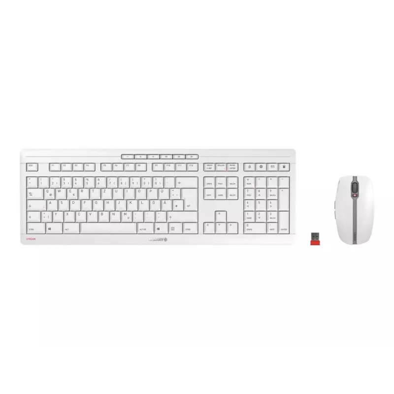CHERRY Stream Desktop toetsenbord muis inbegrepen kantoor RF draadloos QWERTZ Duits wit