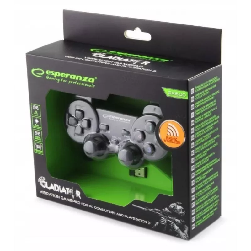 Esperanza EGG108K gaming-controller zwart USB 2.0 gamepad analoog / digitaal pc, PlayStation 3