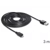 USB-kabel DeLOCK EASY-USB 2.0-A - USB 2.0 Micro-B 3 m