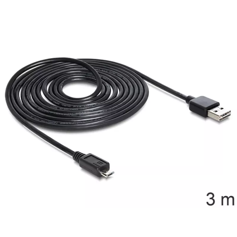 USB-kabel DeLOCK EASY-USB 2.0-A - USB 2.0 Micro-B 3 m