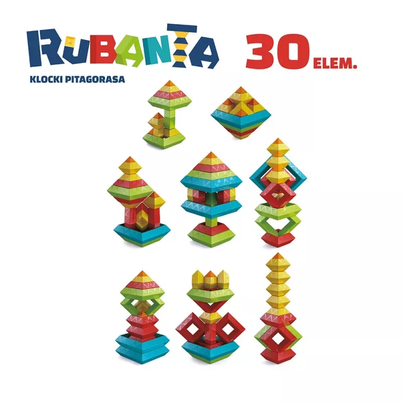 Educatief constructiespeelgoed Ascato Pythagoras Blocks Rubanta 30 delen model 119403