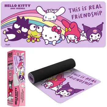 Muispad Kids Euroswan 80×30 cm Hello Kitty, grote bureaumat voor muis en toetsenbord