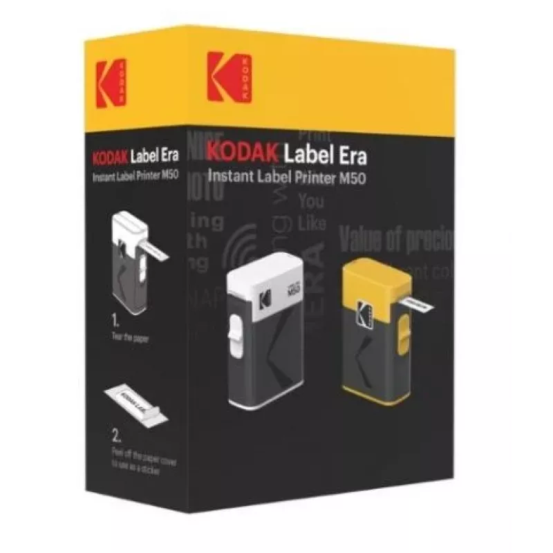 Labelprinter Kodak Label ERA M50 Bluetooth voor 14 mm etiketten met gele rol