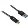 Sharkoon USB 3.2 Gen 2-kabel USB-A stekker > USB-C zwart/grijs 1 meter - kabel - digitaal/data