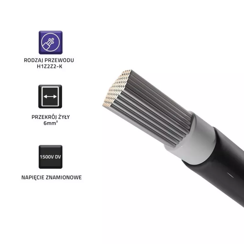 Qoltec 53853 fotovoltaïsche zonne-kabel | 6mm² | 100m | zwart