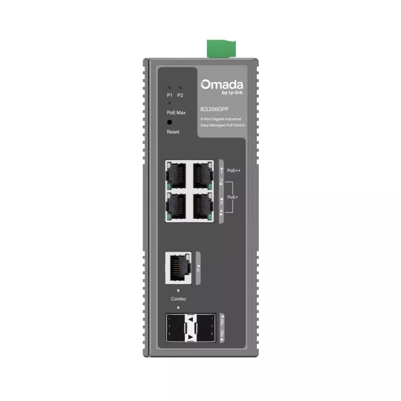 TP-Link IES206GPP netwerkswitch managed Gigabit Ethernet (10/100/1000) Power over Ethernet (PoE) zwart
