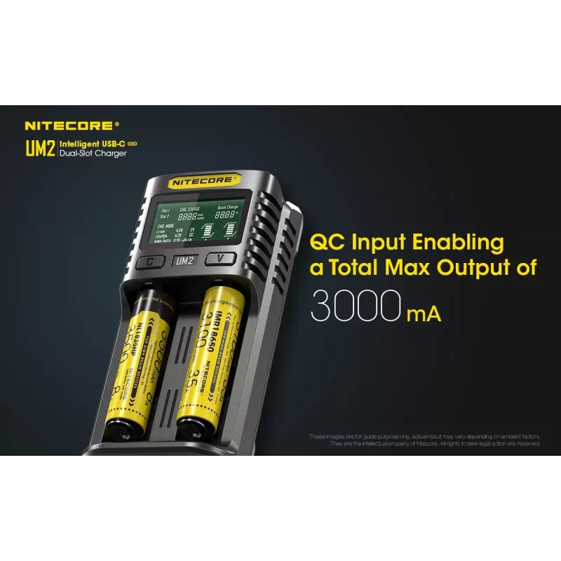 Nitecore UM2 acculader huishoudbatterij DC lithium-ion nikkel-cadmium
