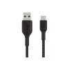 Gevlochten USB-C naar USB-A kabel 3m zwart