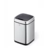Afvalbak Durable NO TOUCH 6L rechthoekig RVS zilver zwart