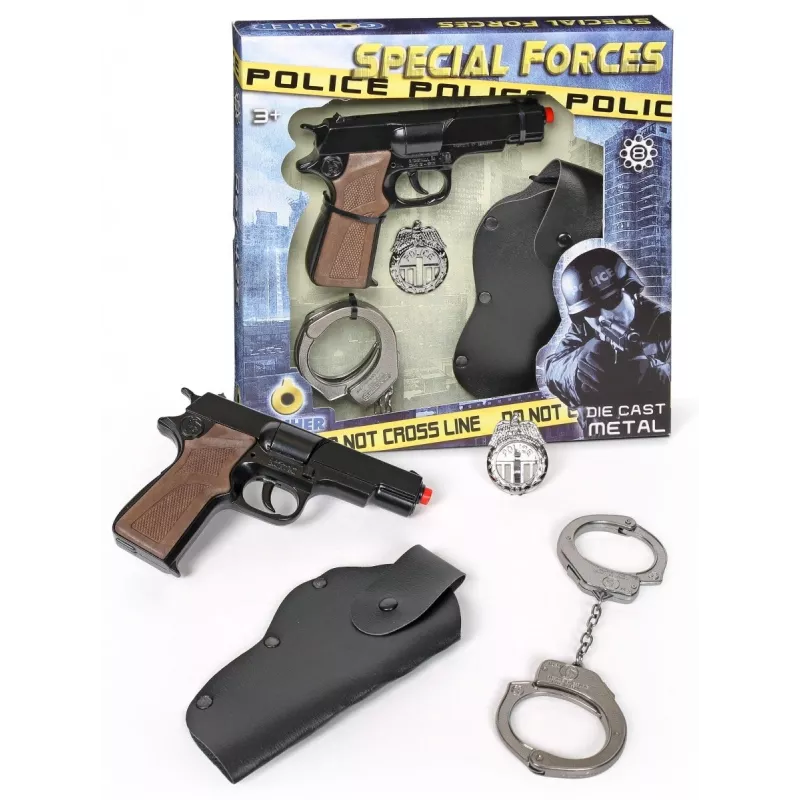 Toy Policeman Set Pulio 155425/6 met accessoires – rollenspelfiguur en uitrusting