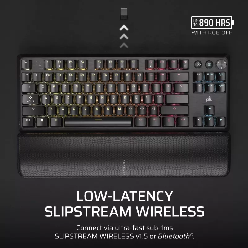Corsair K70 CORE TKL toetsenbord gaming USB + RF draadloos + Bluetooth QWERTZ Duits zwart