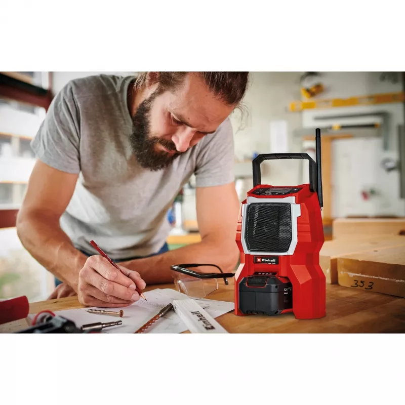 TC-RA 18 Li BT - Solo, bouwradio rood/zwart, Bluetooth, zonder accu en oplader