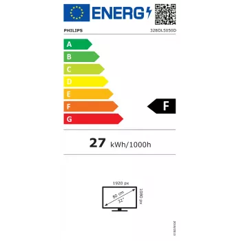 Philips 5000 series 32BDL5050D/00 Signage Display 81,3 cm (32 inch) LCD Wi-Fi 500 cd/m² Full HD geïntegreerde processor Android