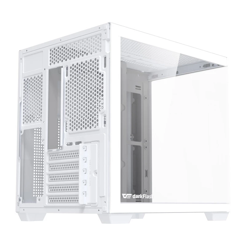 Computerbehuizing DarkFlash B275 (wit) midi-tower ATX-compatibel, front-I/O, gehard glas
