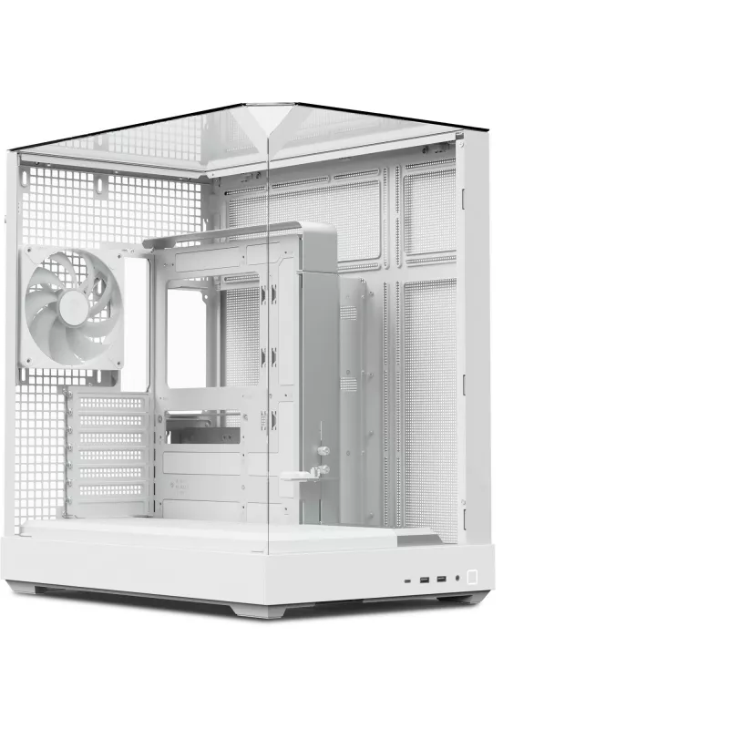 APNX towercase V2 — wit, geharde glaspanelen x3