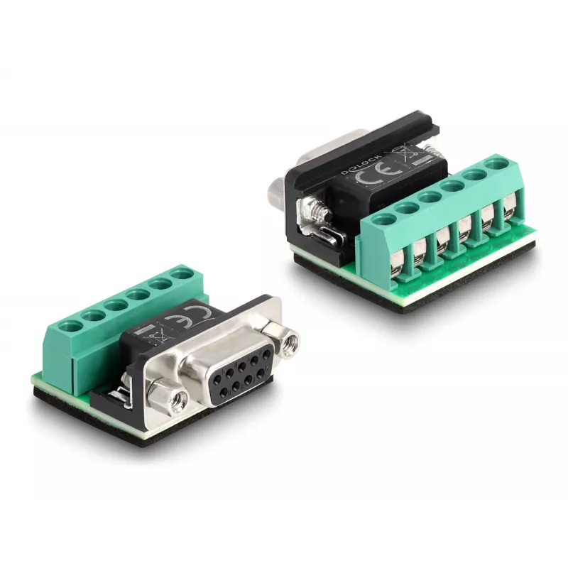 DeLOCK 63465 USB 2.0 Type-A naar serieel RS-422/485 adapter, 6-pins klemmenblok, 1,8 m, zwart/transparant