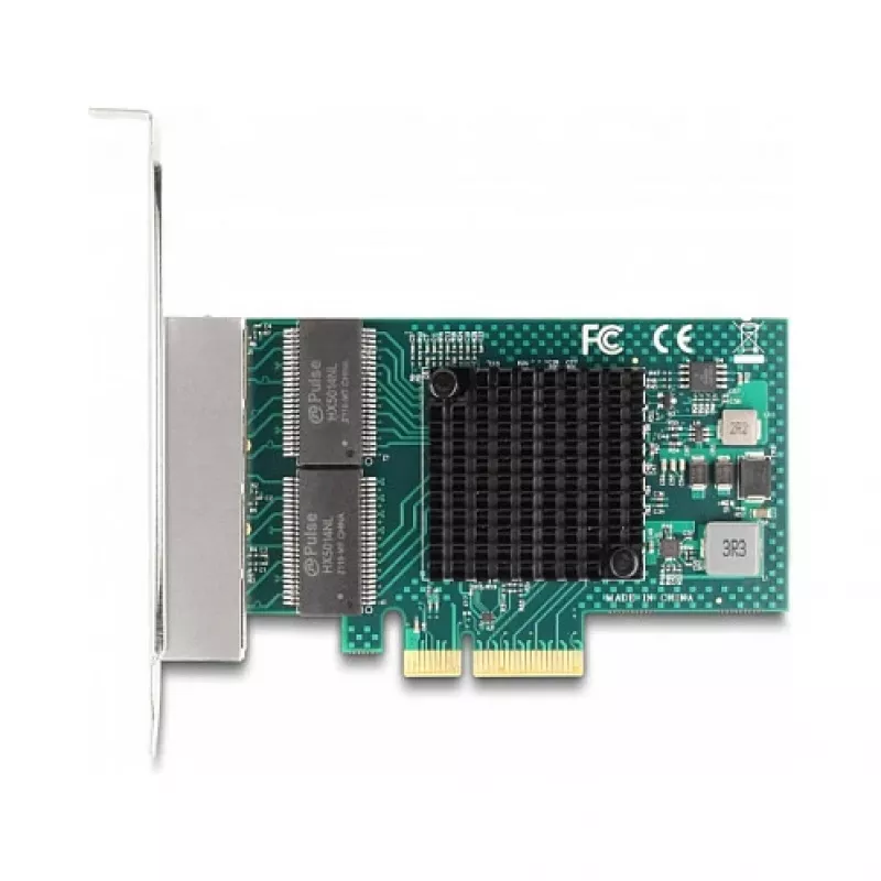 DeLOCK PCI Express x4-kaart 4 x RJ45 Gigabit LAN BCM grijs