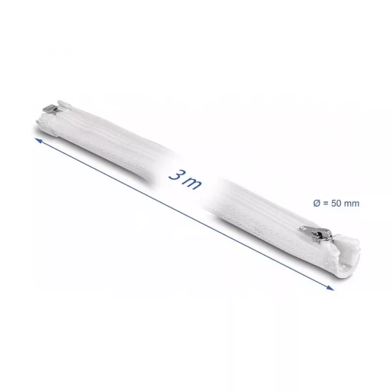 Gevlochten slang DeLOCK 20835 3 m x 50 mm wit