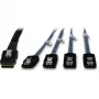 Kabel SFF-8087 > 4x S-ATA gekruist zwart 1 meter deels omhuld
