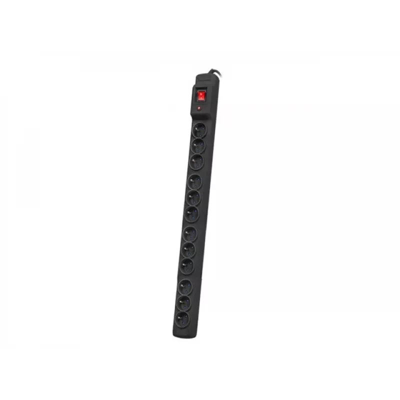 Armac Multi M12 | stekkerdoos | overspanningsbeveiliging, 12 stopcontacten, 5m kabel, zwart