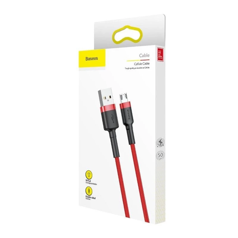 USB-kabel Baseus CAMKLF-C09 2m USB A naar Micro-USB B rood