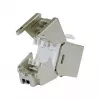 Afgeschermde Cat.6A slanke Keystone Jack, EQUIP 767223, gereedschapsloos, RJ-45, plat, zilver, 8 stuks