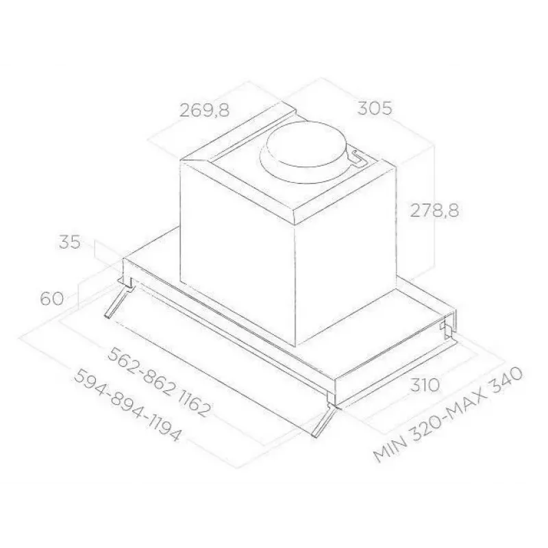 BOXIN LUX LX/IX/A/90 afzuigkap