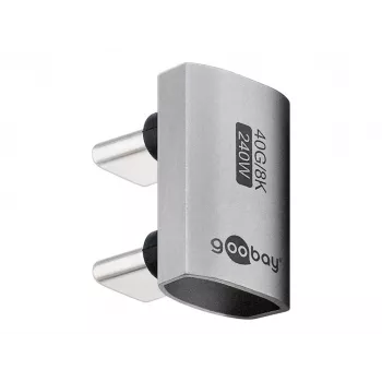 USB-C-adapter/koppeling Goobay 74446 zilver nikkel/goud-contacten