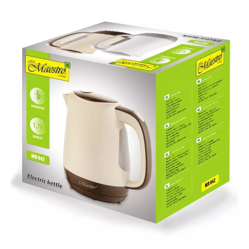 Feel-Maestro MR042 beige waterkoker 1,7 L beige, bruin 2200 W