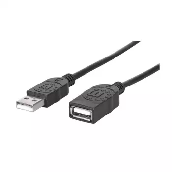 MANHATTAN Hi-Speed USB 2.0 verlengkabel Type-A-stekker – Type-A-bus, zwart, 1,8 m (338653)