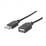 MANHATTAN Hi-Speed USB 2.0 verlengkabel Type-A-stekker – Type-A-bus, zwart, 1,8 m (338653)