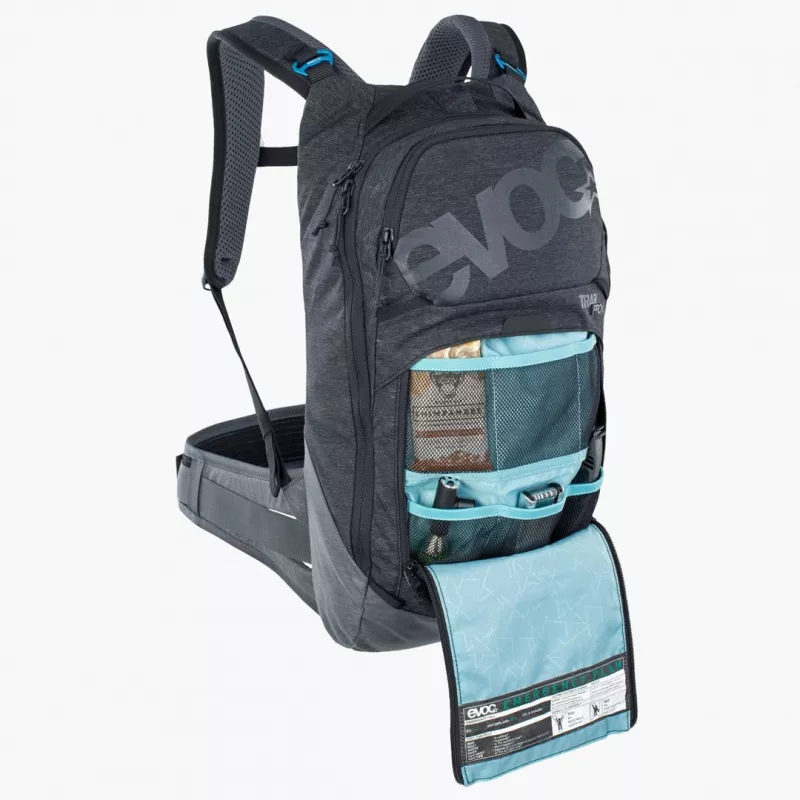 Fietsrugzak EVOC Trail Pro 10L Carbon grijs sport