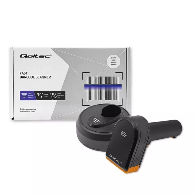 Draadloze barcodescanner QOLTEC 50878 1D/2D met laadstation