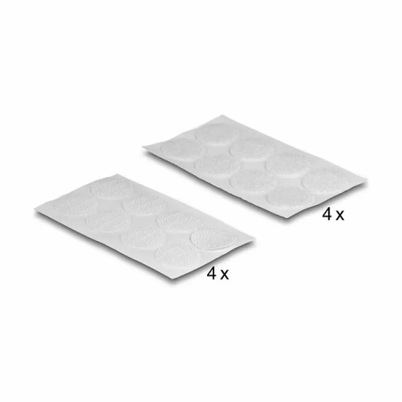 Montagepad DeLOCK 19089 klittenbandstippen rond 64 stuks wit