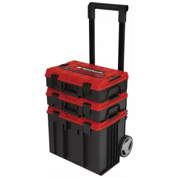 Gereedschapskoffer Einhell E-Case Tower zwart rood polypropyleen hittebestendig spatwaterdicht
