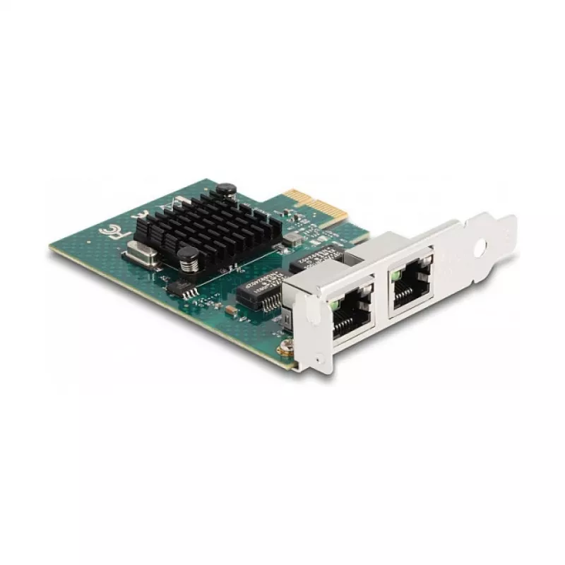 DeLOCK PCI Express x1-kaart naar 2 x RJ45 Gigabit LAN BCM grijs