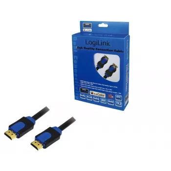 LogiLink HDMI-kabel High Speed, met ethernetkabel, 1,0 m voor het overdragen van audio-, video- en ethernetdata (CHB1101)