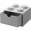 LEGO bureaulade 4, opbergbox grijs, noppen