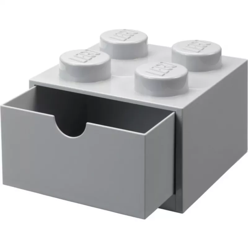 LEGO bureaulade 4, opbergbox grijs, noppen