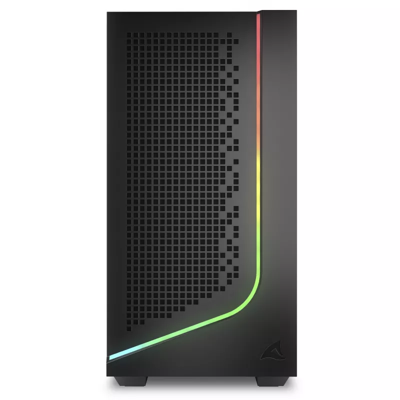 Pc-behuizing Sharkoon J1000 ARGB mATX — mid-tower Micro-ATX-behuizing met ARGB-verlichting