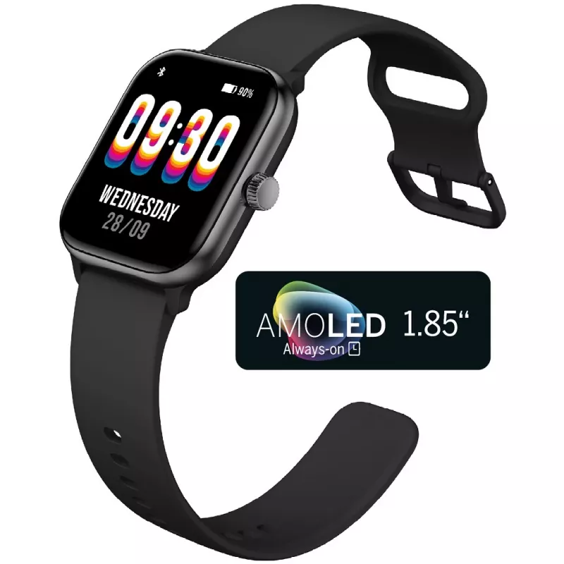 Beafon SmartWatch 201 (201_EU001BS) smartwatch, vierkant, zwart-zilver