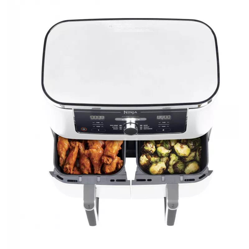 Ninja AF400EU Double heteluchtfriteuse 9,5 L 2470 W wit, draai- en touchbediening
