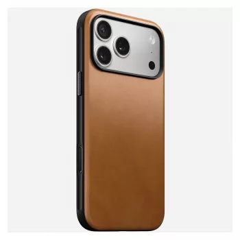 Handyhoesje Nomad Modern Leather Case Cover voor iPhone 17 Pro Max, 17,5 cm (6,9 inch), tan, leer + PC/TPU